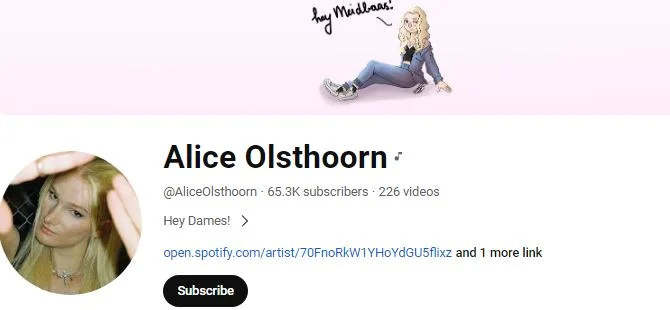 Alice Olsthoorn's Youtube