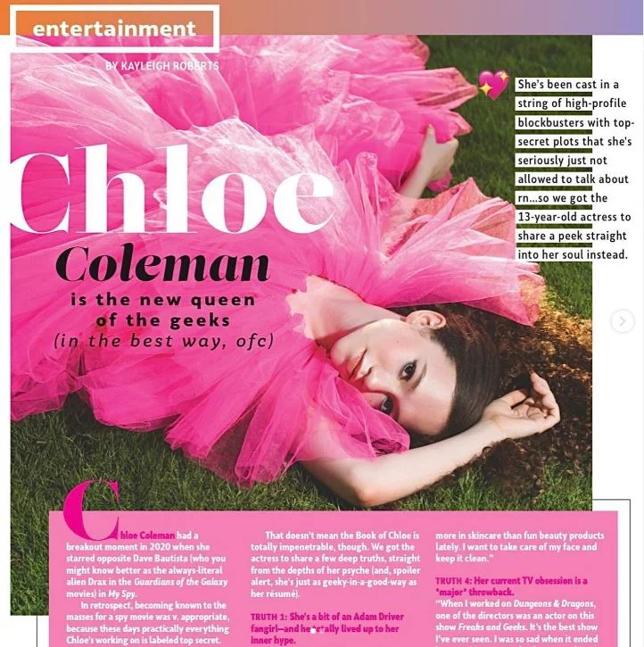 Chloe Coleman featured on the magazine