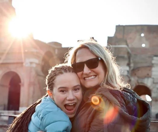 Chloe Coleman with her mother Allison